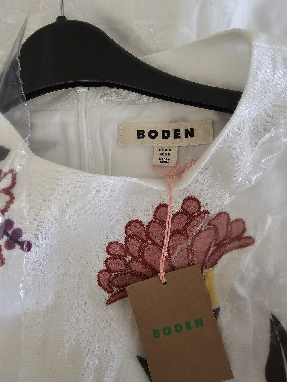 Nwt Boden Occasion Short Linen Dress. White Embroidery Sz 6R (#28) - Picture 5 of 5